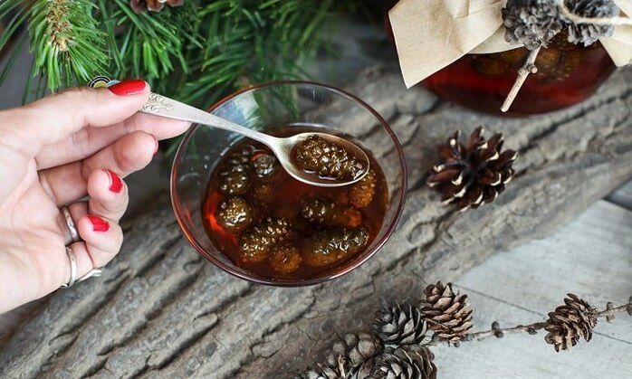 Үй шартында жатын моюнчасынын остеохондрозун дарылоо үчүн карагайдын бүчүрлөрүнө негизделген тундурма